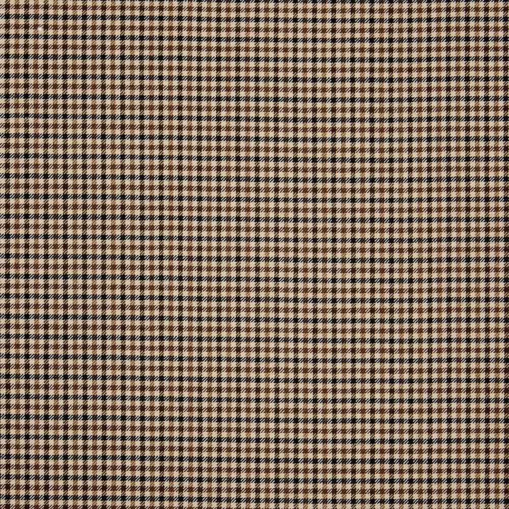 Warm taupe, beige and black micro-check woven textile with crisp repetition
