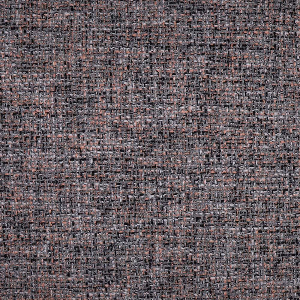 Charcoal-grey woven swatch with dusty rose flecks and a nubby, irregular texture