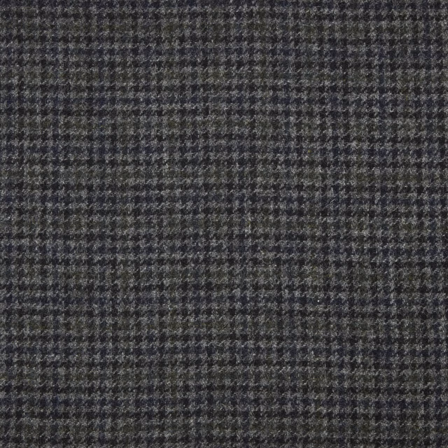 Close-up of dark charcoal-grey fabric with a fine, softly irregular check weave