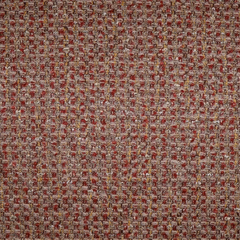Dense taupe weave with brick-red, cream and muted gold flecks
