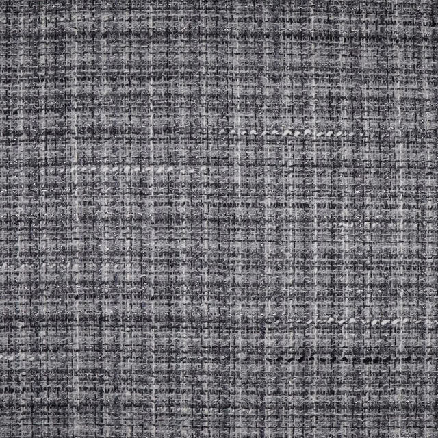 Cool charcoal-grey textile with pale flecks and dense irregular crosshatch weave