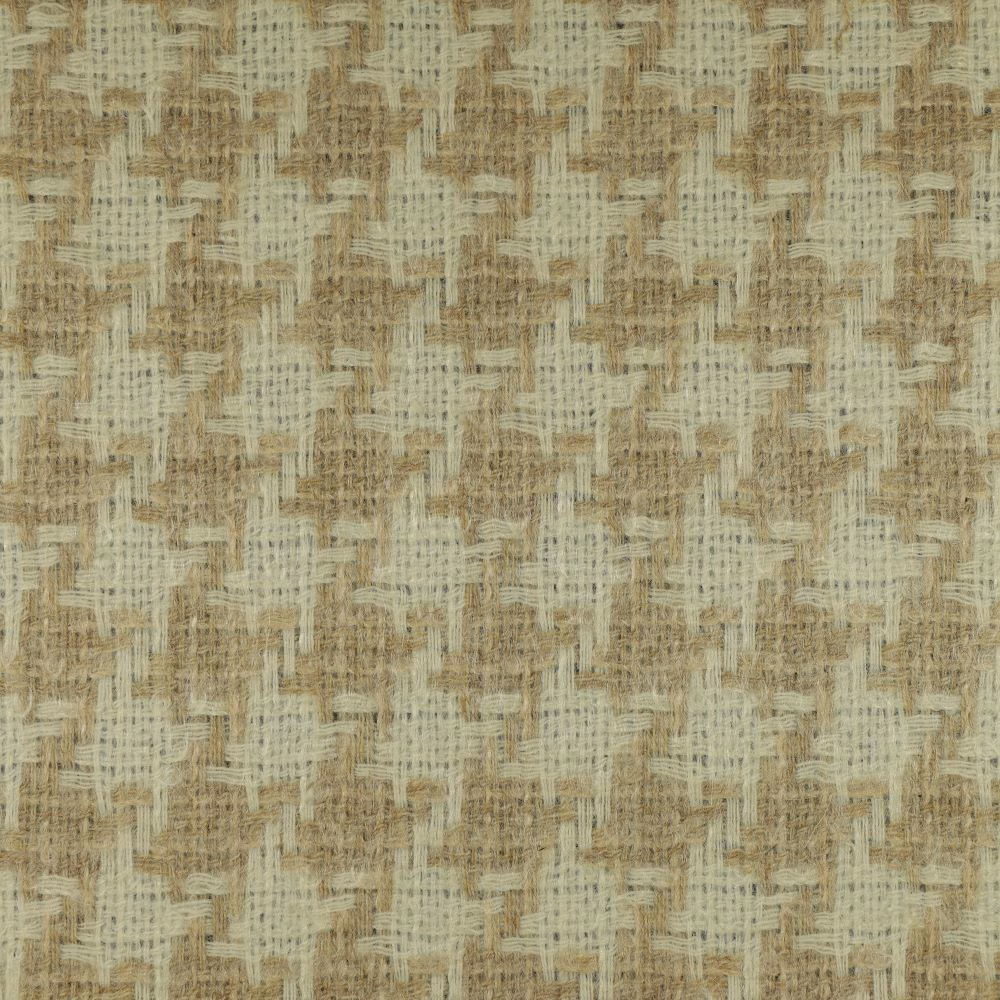 Oatmeal beige woven swatch with taupe flecks and broken geometric texture