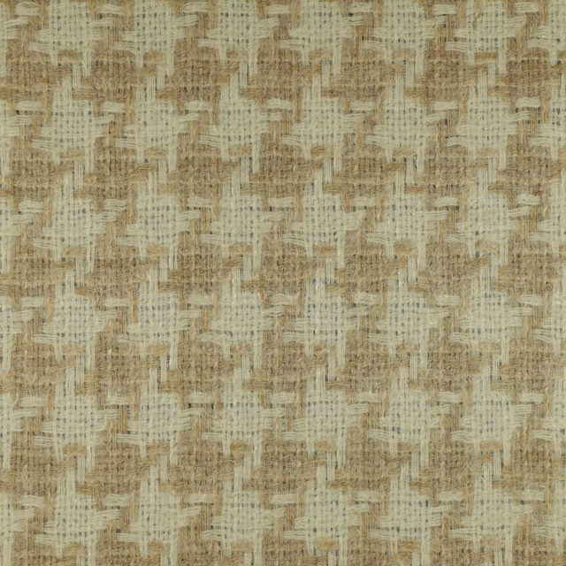 Oatmeal beige woven swatch with taupe flecks and broken geometric texture