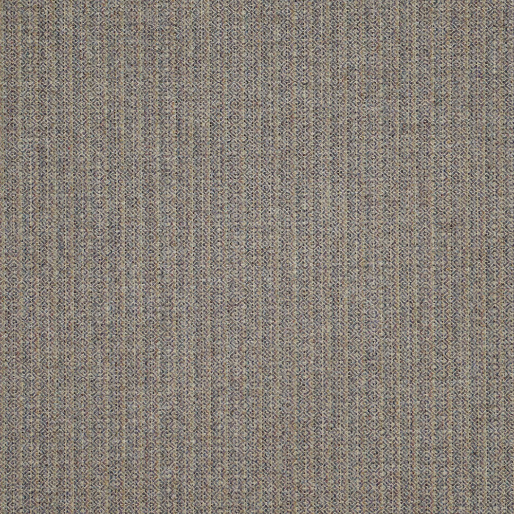 Muted lavender and taupe woven textile with fine vertical geometric pattern