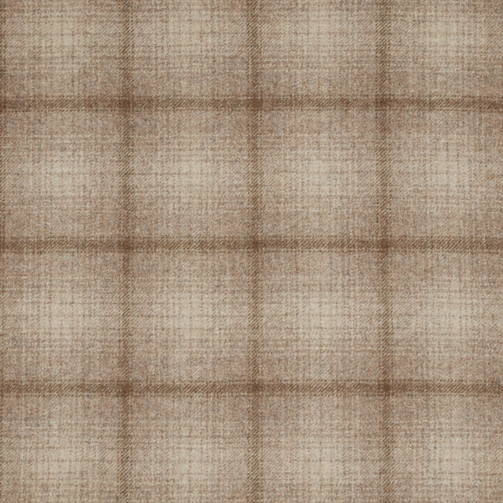 Warm taupe-beige plaid with a softly irregular crosshatched woven surface
