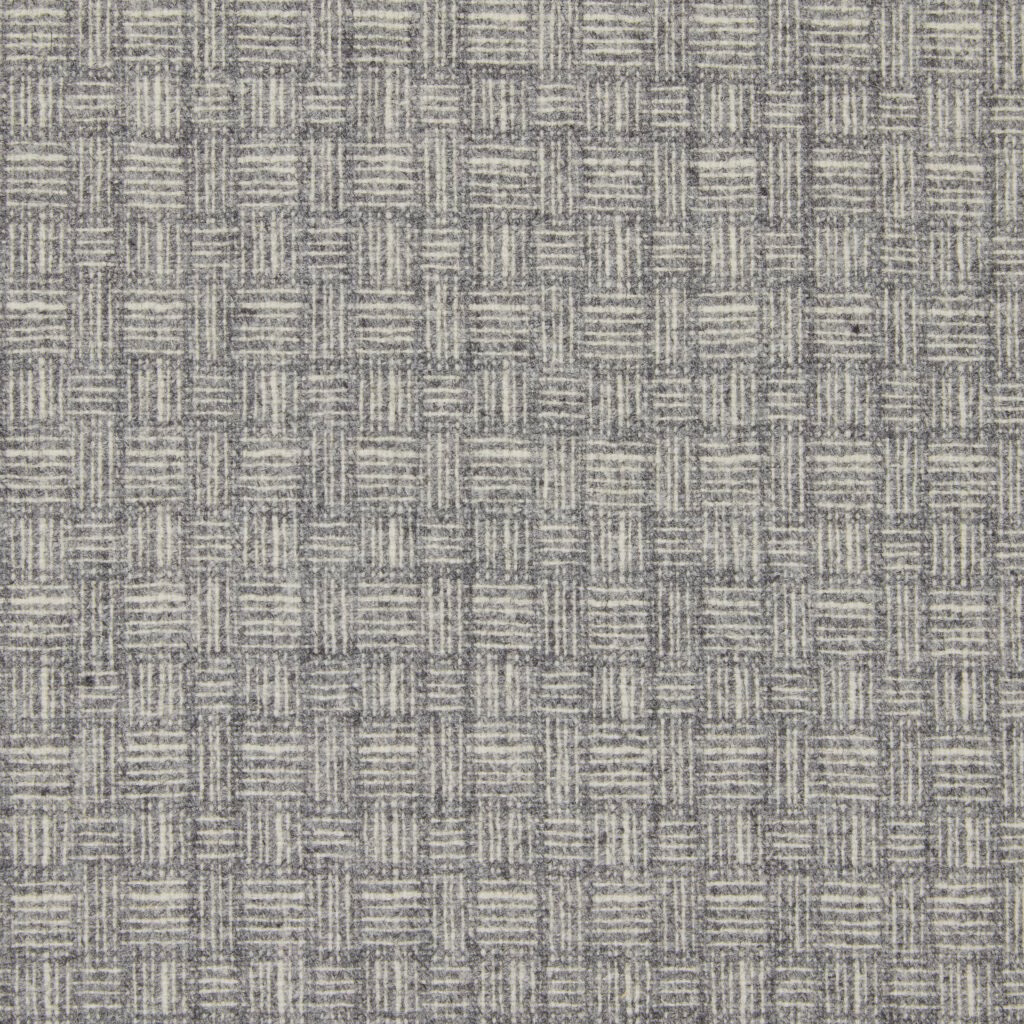 Cool grey basket weave with charcoal-and-pale threads in a tactile checked texture