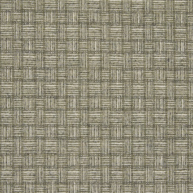 Deep olive-charcoal fabric with a softly flecked basket-weave checked texture