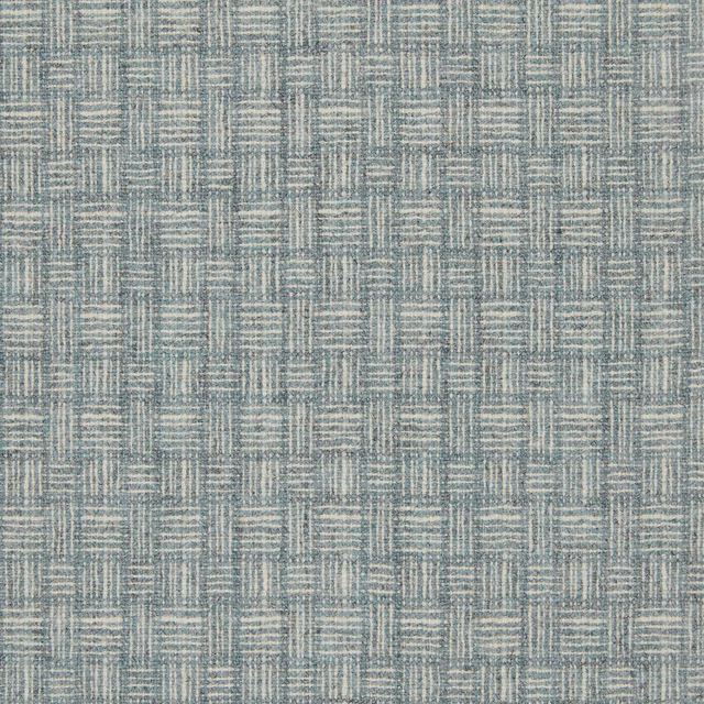 Cool slate blue-grey basket weave with fine intersecting rectangular texture