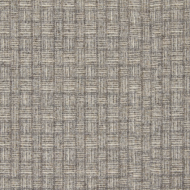 Muted stone greige basket weave with interlocking rectangular blocks and fine tactile variation