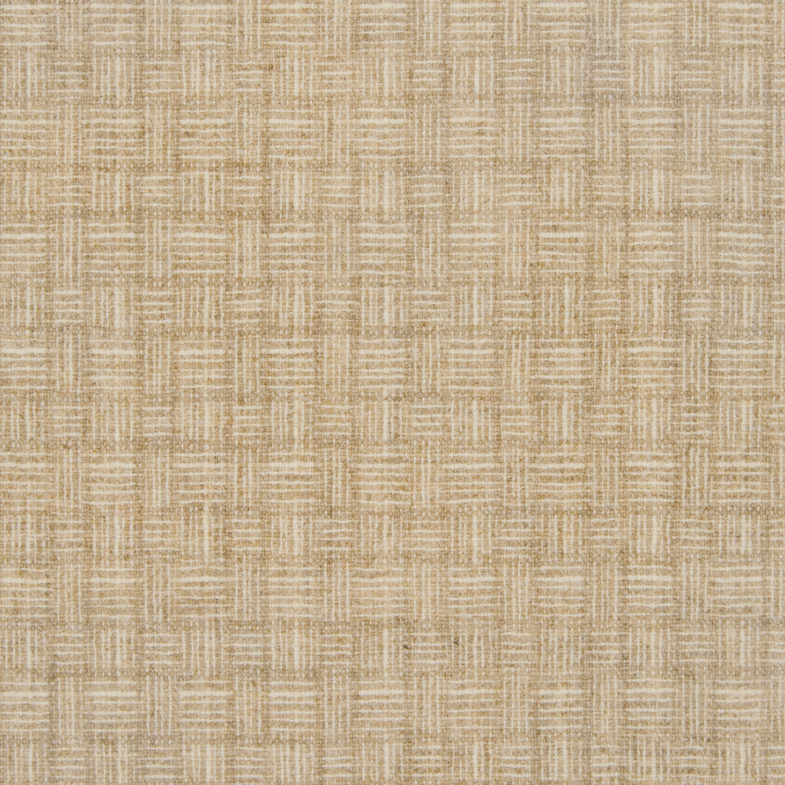 Warm travertine beige fabric with an ivory irregular basket-weave crosshatch texture