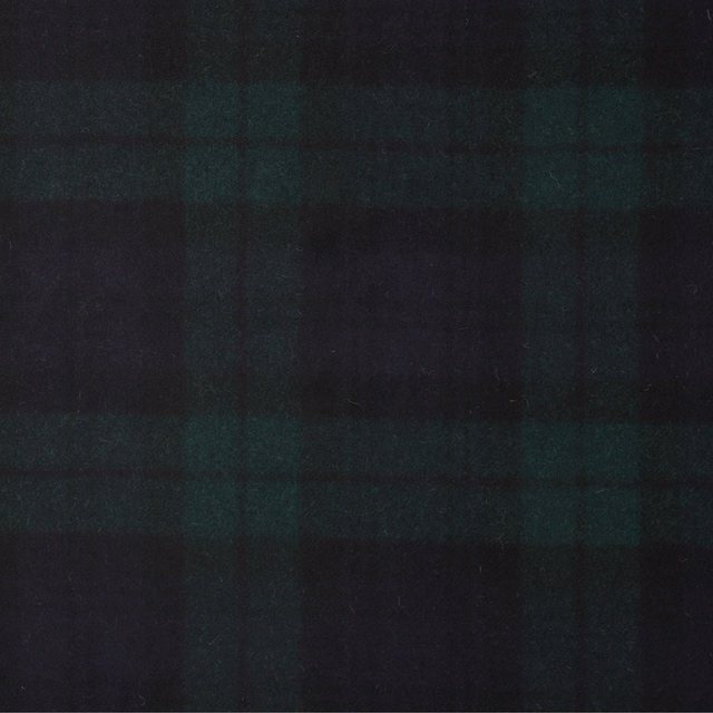 Dark teal and black Blackwatch checks on a softly textured, low-sheen ground