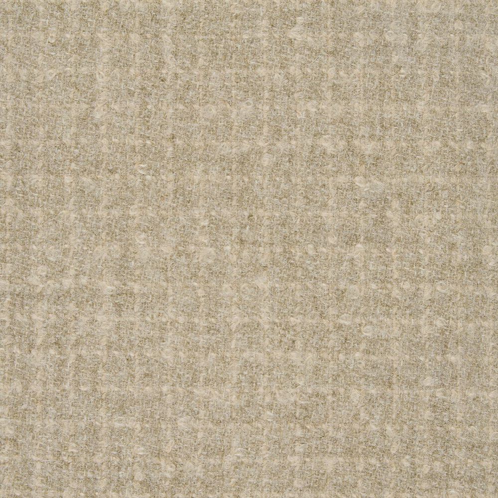 Warm travertine beige boucle with a softly mottled, nubby woven surface