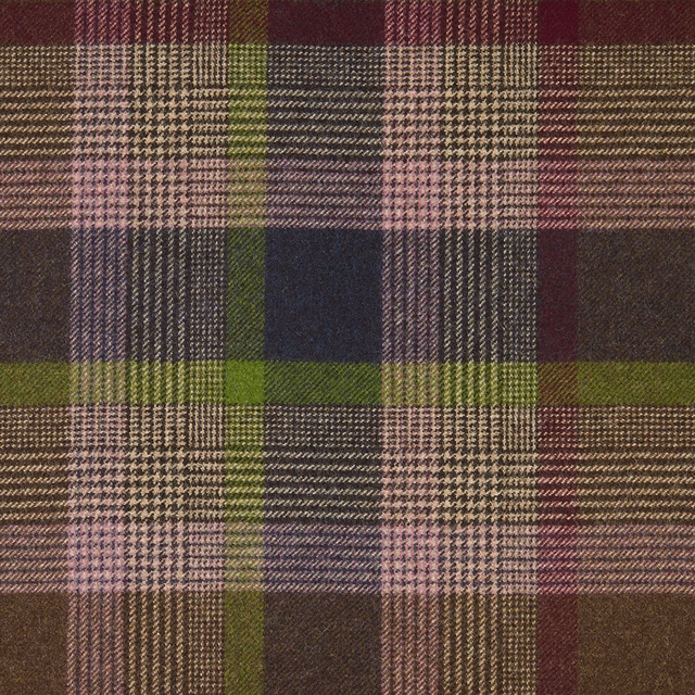 Deep indigo plaid with olive, burgundy and dusty pink woven checks