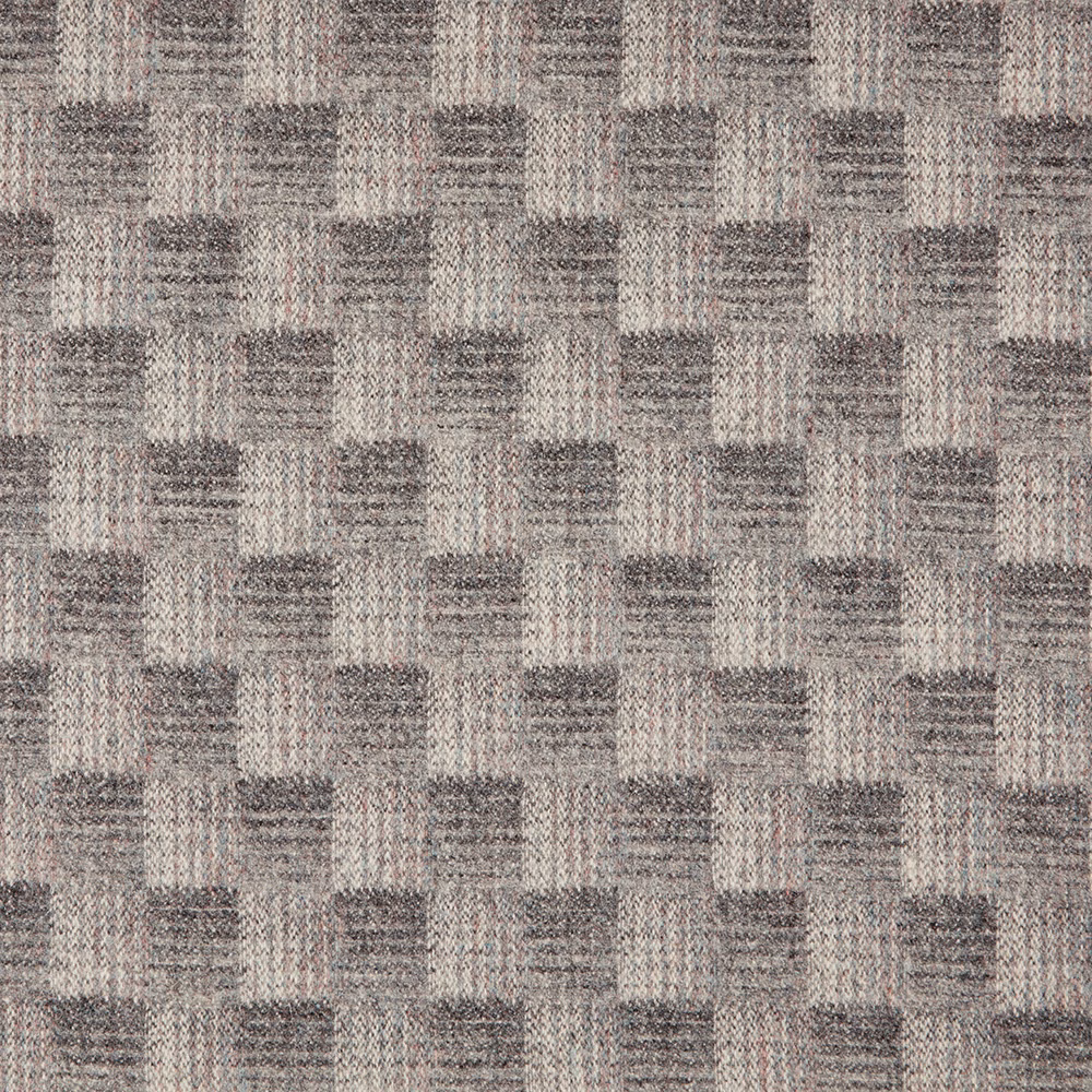 Marble grey woven fabric with irregular charcoal checks and tactile slub texture