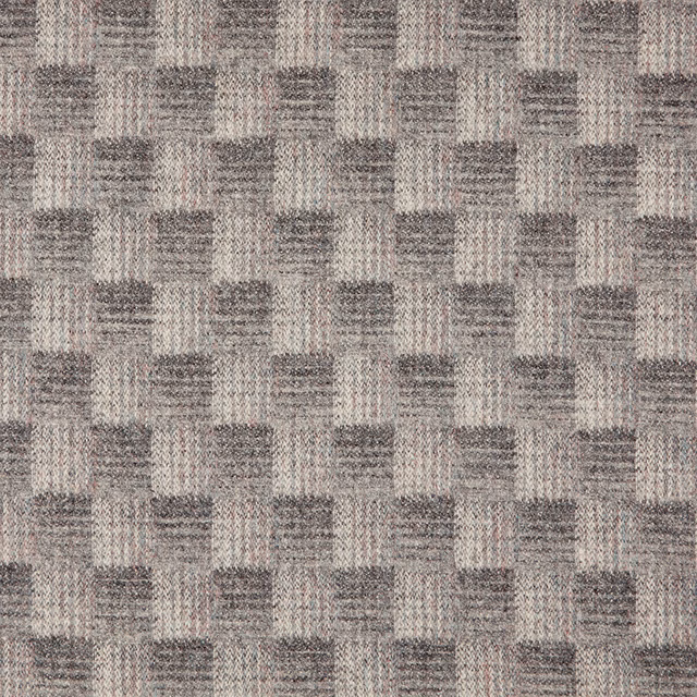 Marble grey woven fabric with irregular charcoal checks and tactile slub texture