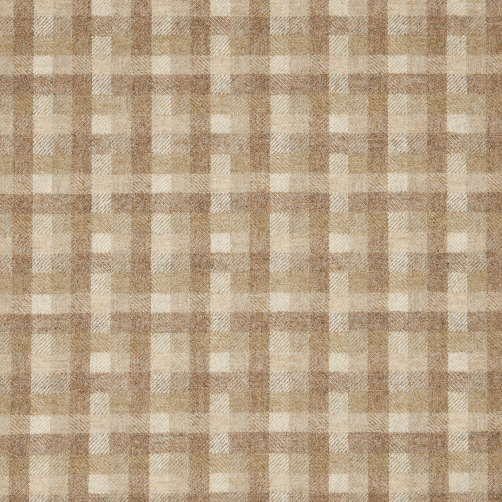 Warm clay, beige and cream woven plaid with softly textured crosshatch detail