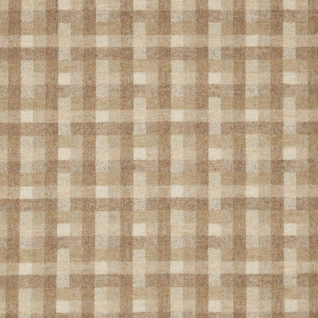 Warm clay, beige and cream woven plaid with softly textured crosshatch detail