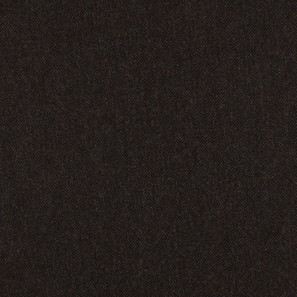 Deep chocolate-brown upholstery fabric with a fine, tightly woven herringbone texture