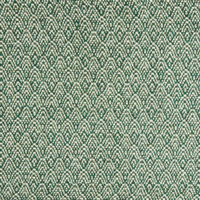 Moss-green and cream fabric with a small textured diamond and chevron weave