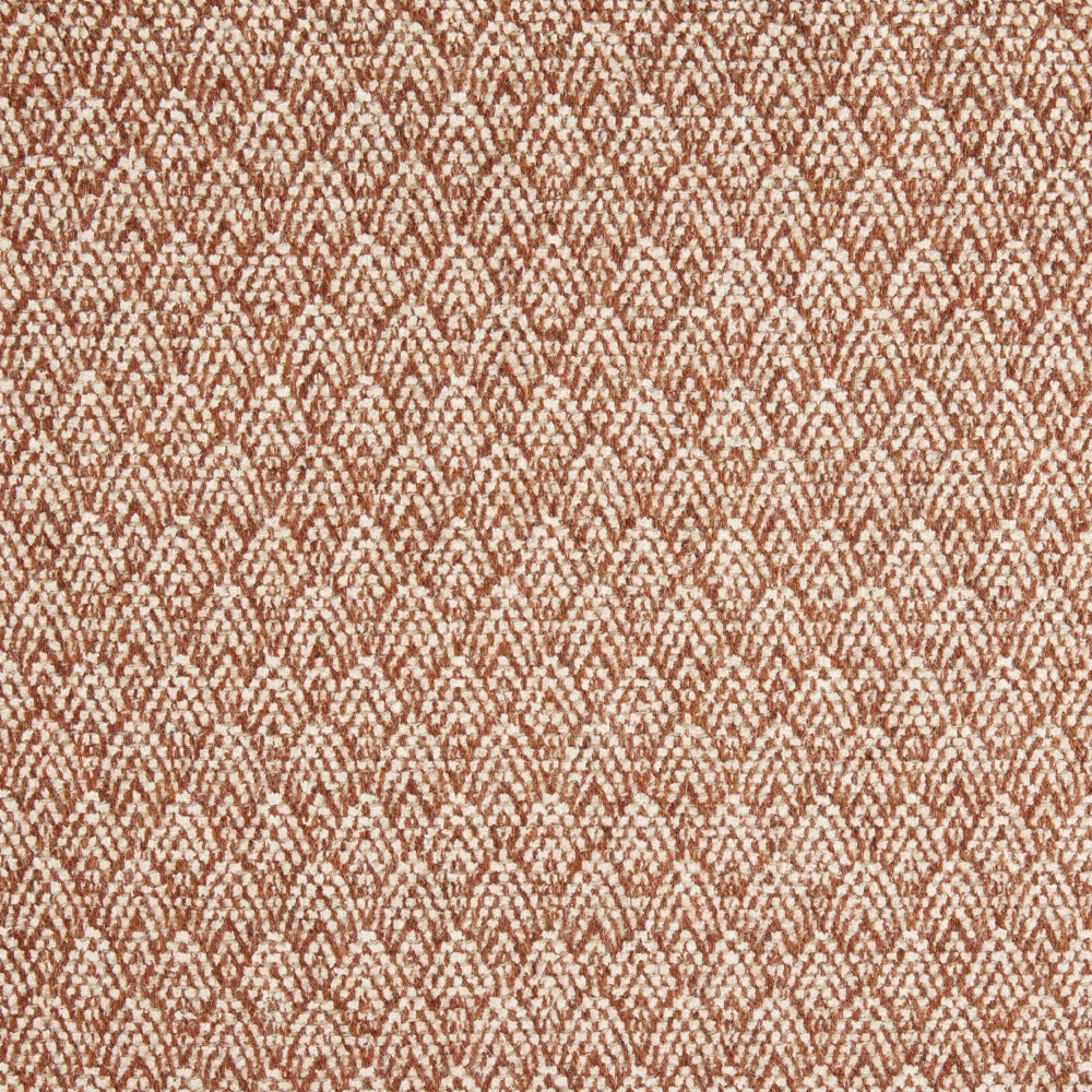 Warm terracotta and cream diamond weave with a softly nubby surface