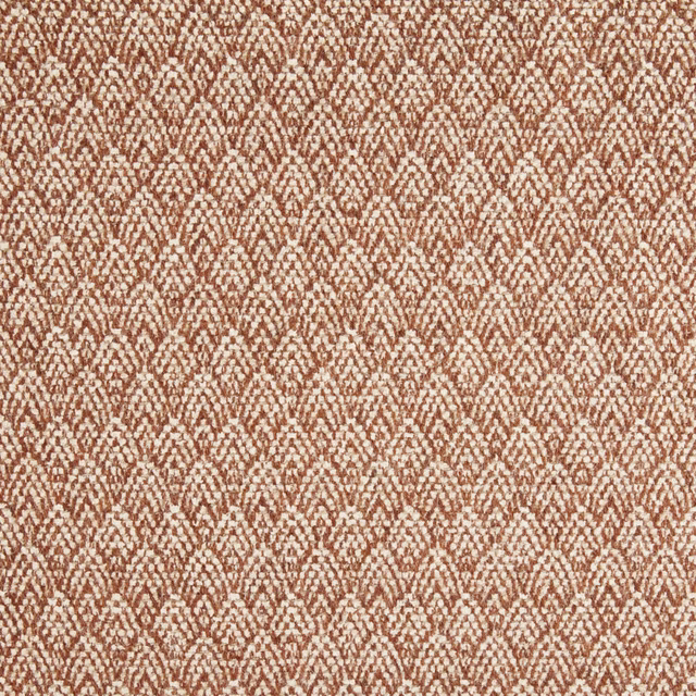 Warm terracotta and cream diamond weave with a softly nubby surface