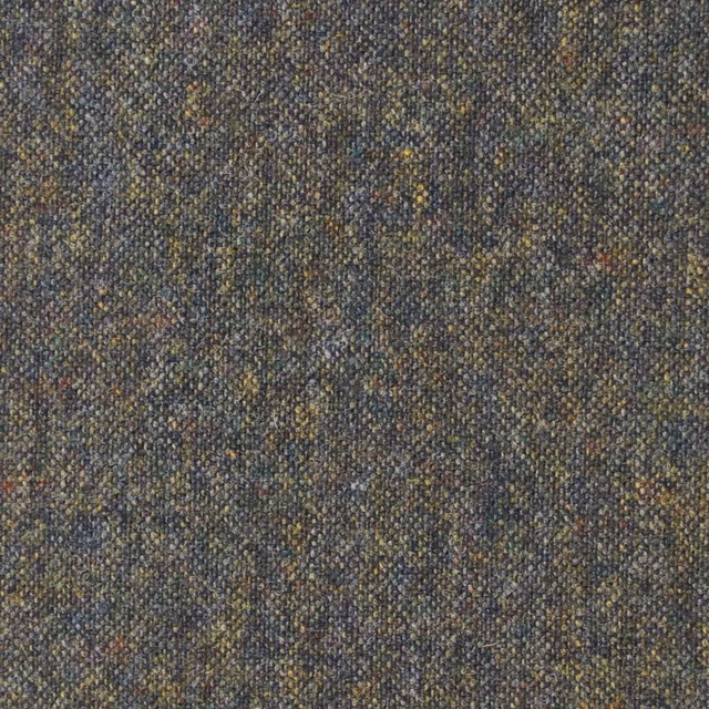 Dense dark fir green weave with charcoal, blue-grey and mustard flecks