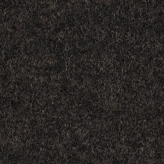 Deep charcoal grey textile with dense curly loops and subtle silver flecks