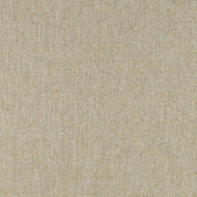 Warm ivory fabric with a fine beige-grey herringbone weave and subtle texture