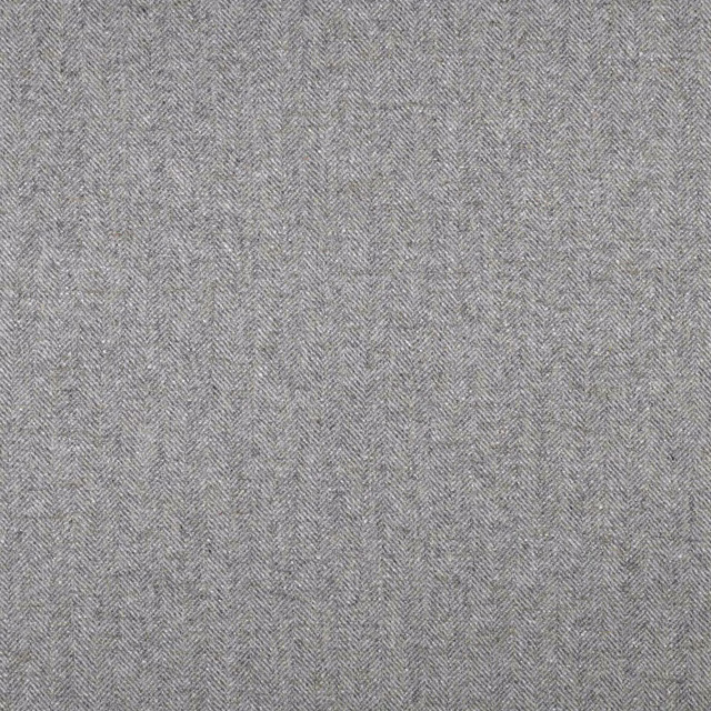 Close view of mushroom-grey herringbone weave with fine, textured chevron lines