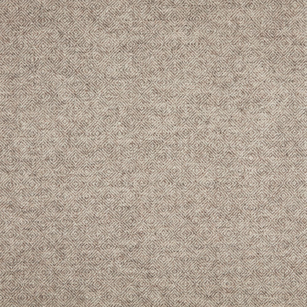 Stone taupe woven fabric with a repeating miniature diamond and chevron motif