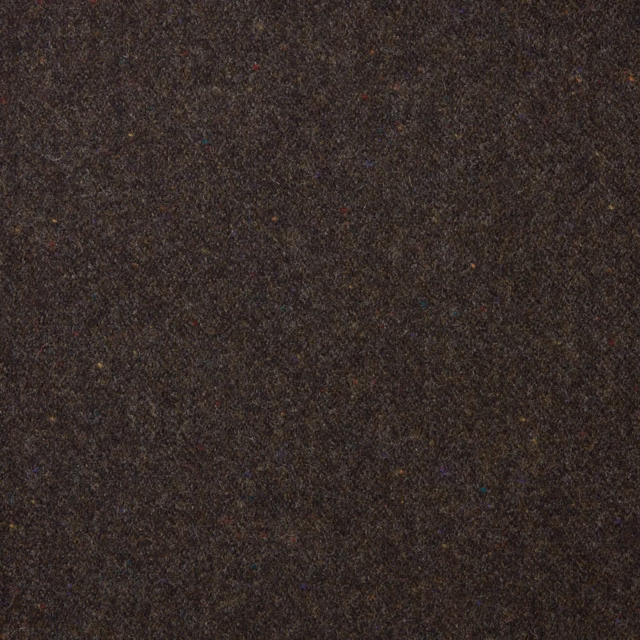 Close-up of deep bark-brown fabric with a dense, softly nubby mottled weave