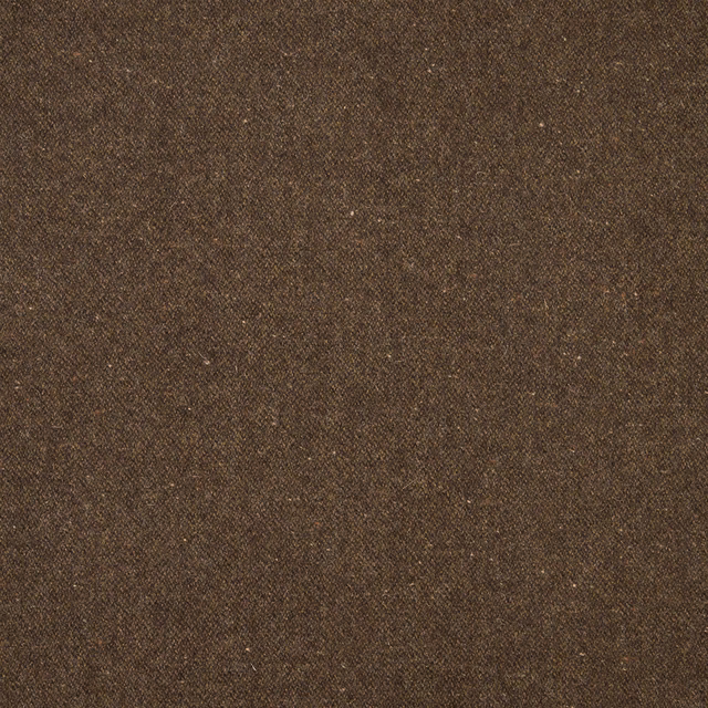 Chocolate-brown compact weave with subtle flecks and fine diagonal texture