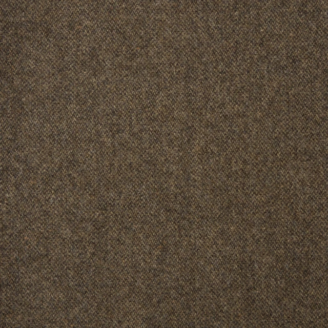 Close view of coffee-brown woven textile with subtle diagonal flecked texture