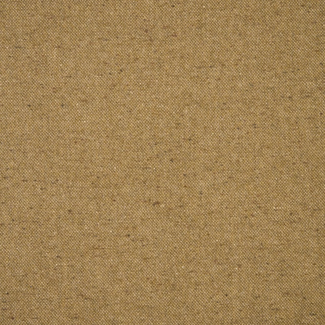 Warm ochre woven textile with fine darker flecks and softly mottled surface