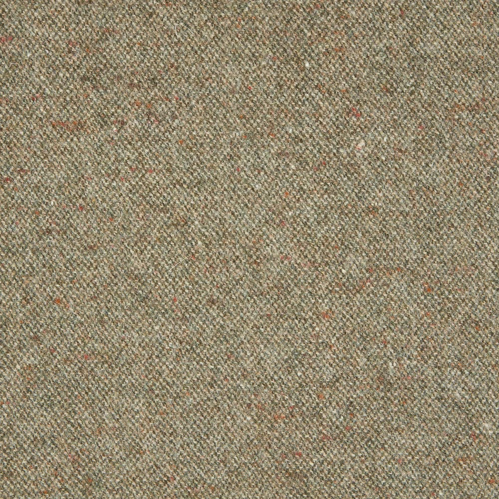Muted olive diagonal weave with fine beige, grey and rust flecks