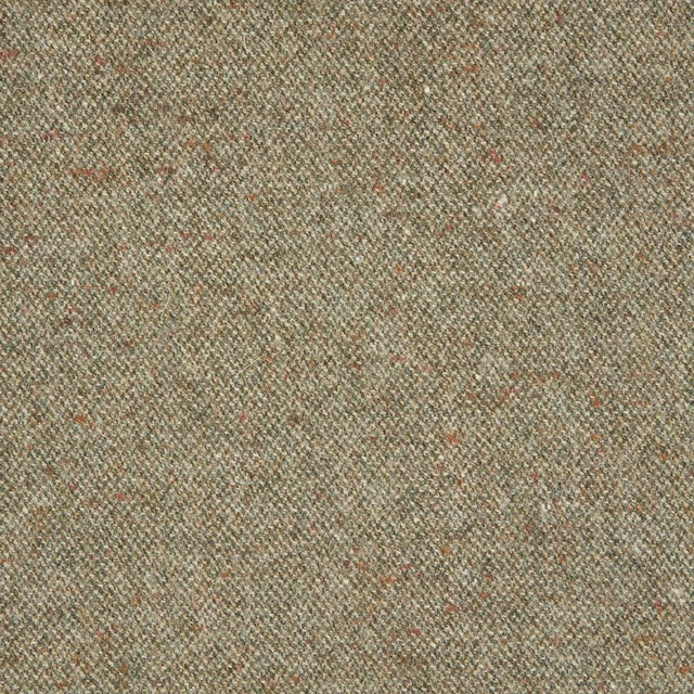 Muted olive diagonal weave with fine beige, grey and rust flecks