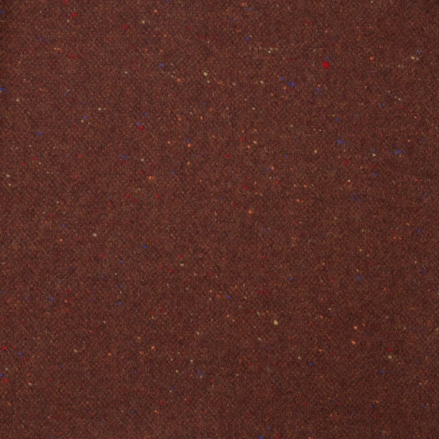 Deep pomegranate brown woven fabric with scattered red, blue and warm flecks