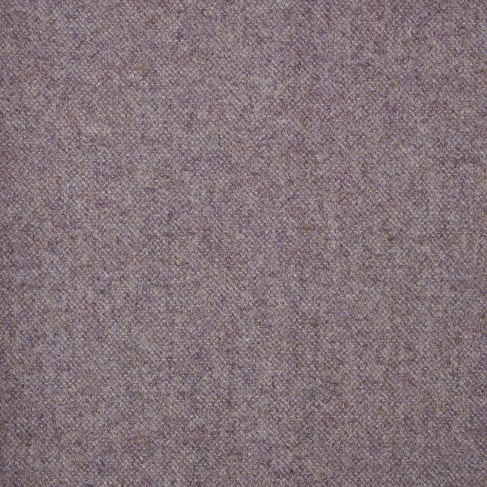 Close view of Donegal Wisteria’s muted mauve-lilac, fine diagonal woven texture