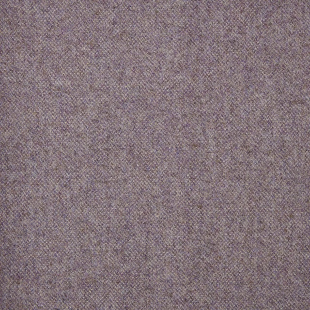 Close view of Donegal Wisteria’s muted mauve-lilac, fine diagonal woven texture
