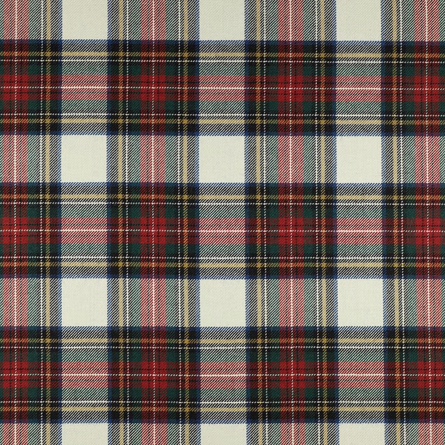 Deep red Dress Stewart tartan with navy, cream and green woven checks