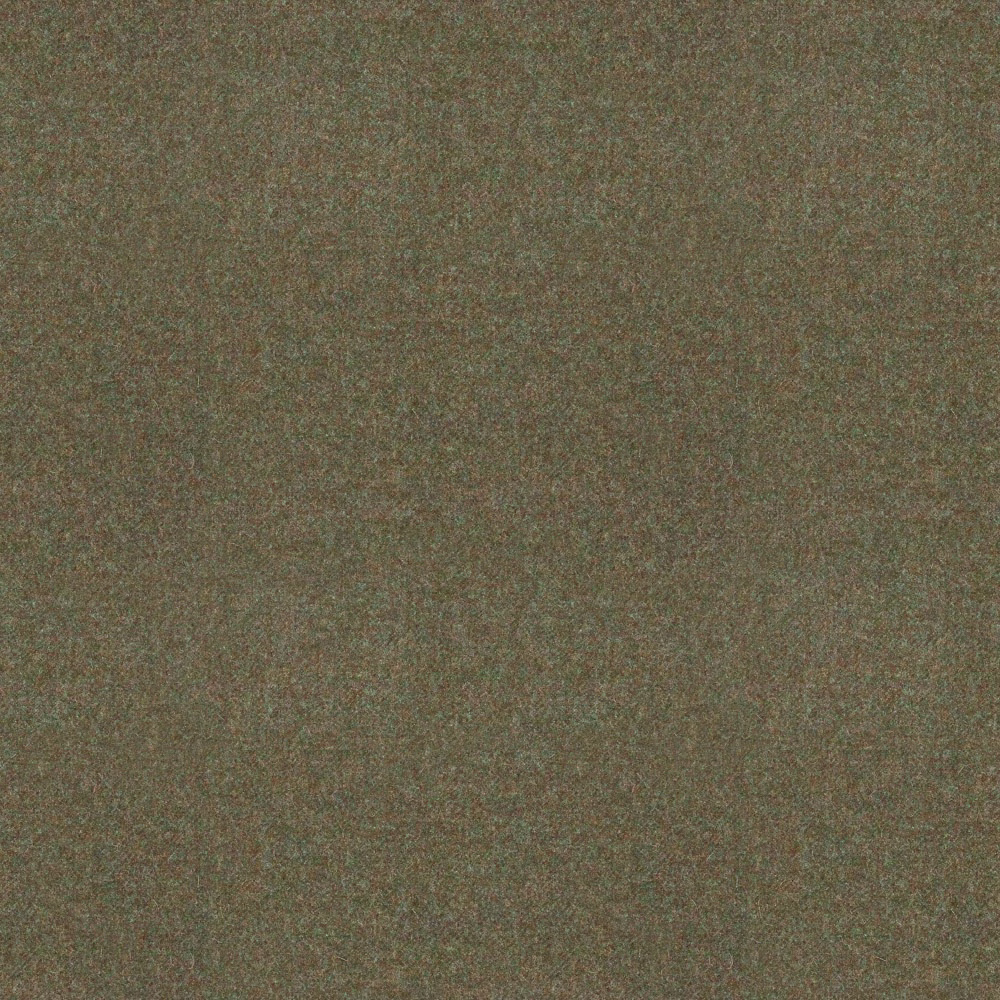Close-up of muted olive-brown fabric with fine mottled woven texture