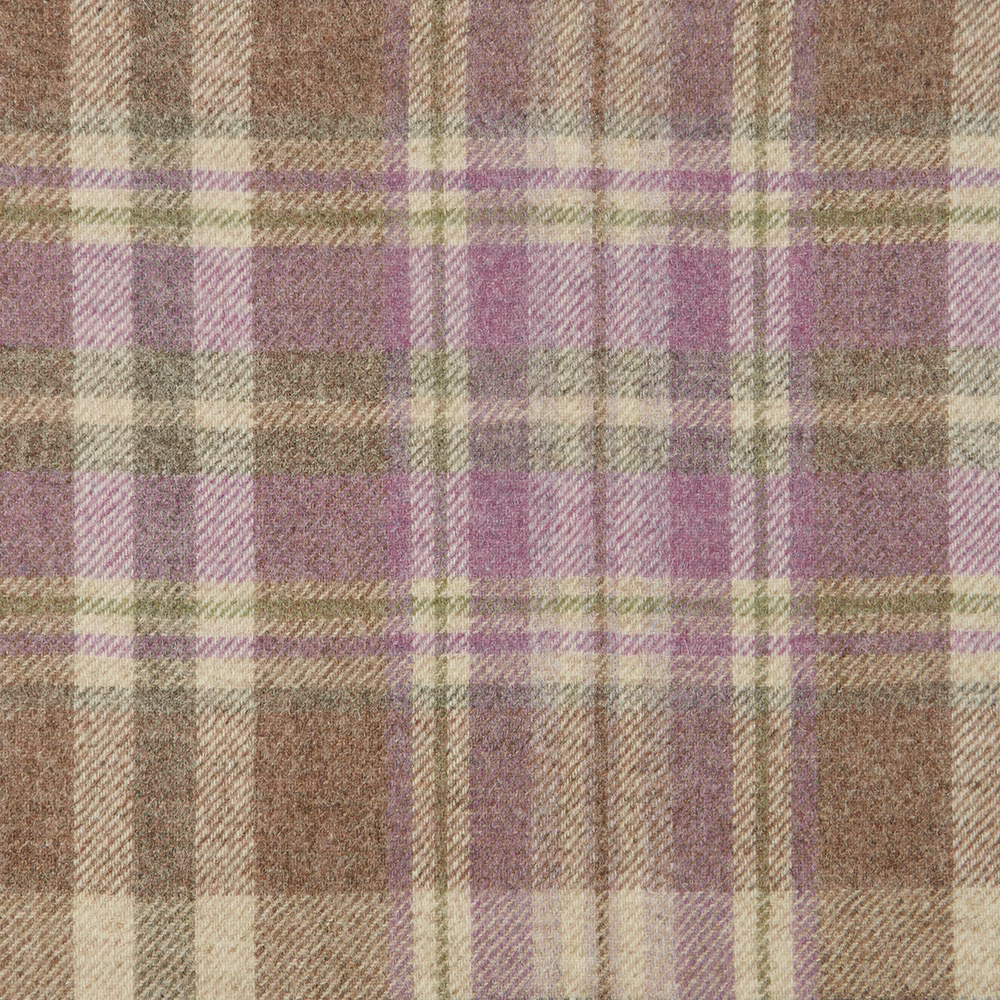 Muted wild rose plaid with taupe, cream and olive textured woven checks