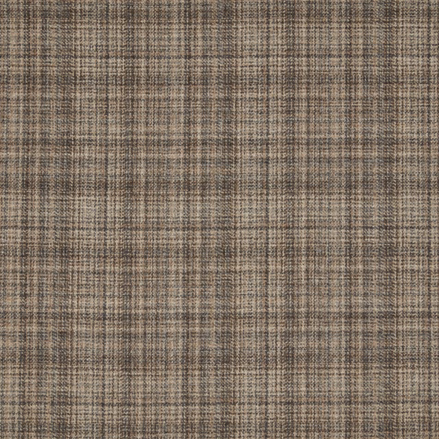 Taupe and charcoal woven check with softly mottled brown texture