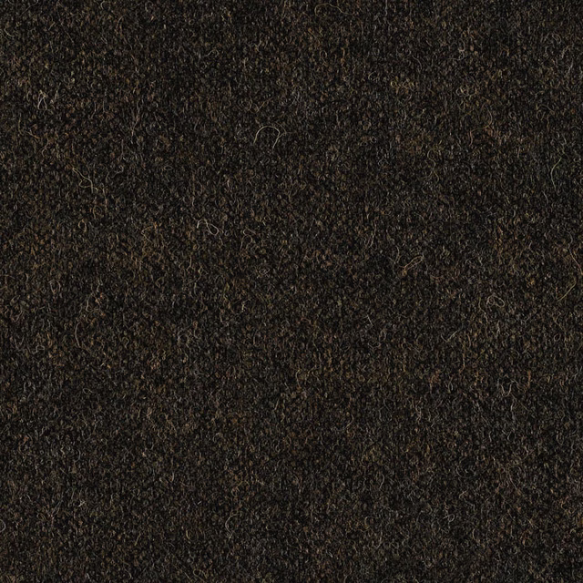Near-black moss green fabric with dense, irregular looped texture and earthy brown flecks