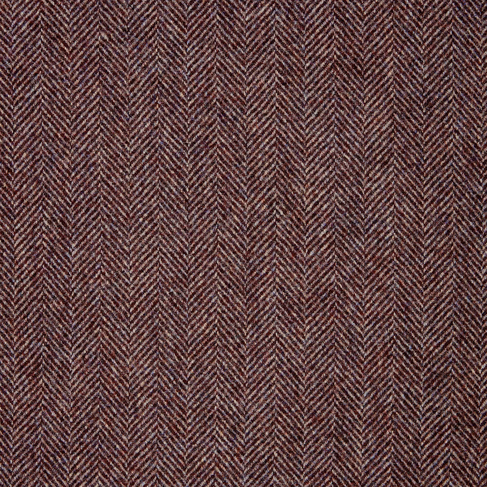 Dark blackberry-brown herringbone weave with vertical chevrons and subtle flecked texture