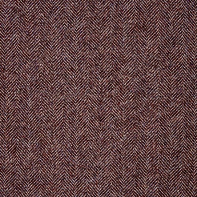 Dark blackberry-brown herringbone weave with vertical chevrons and subtle flecked texture