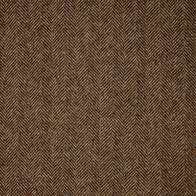 Dark chocolate-brown woven swatch with tightly repeated fine herringbone chevrons