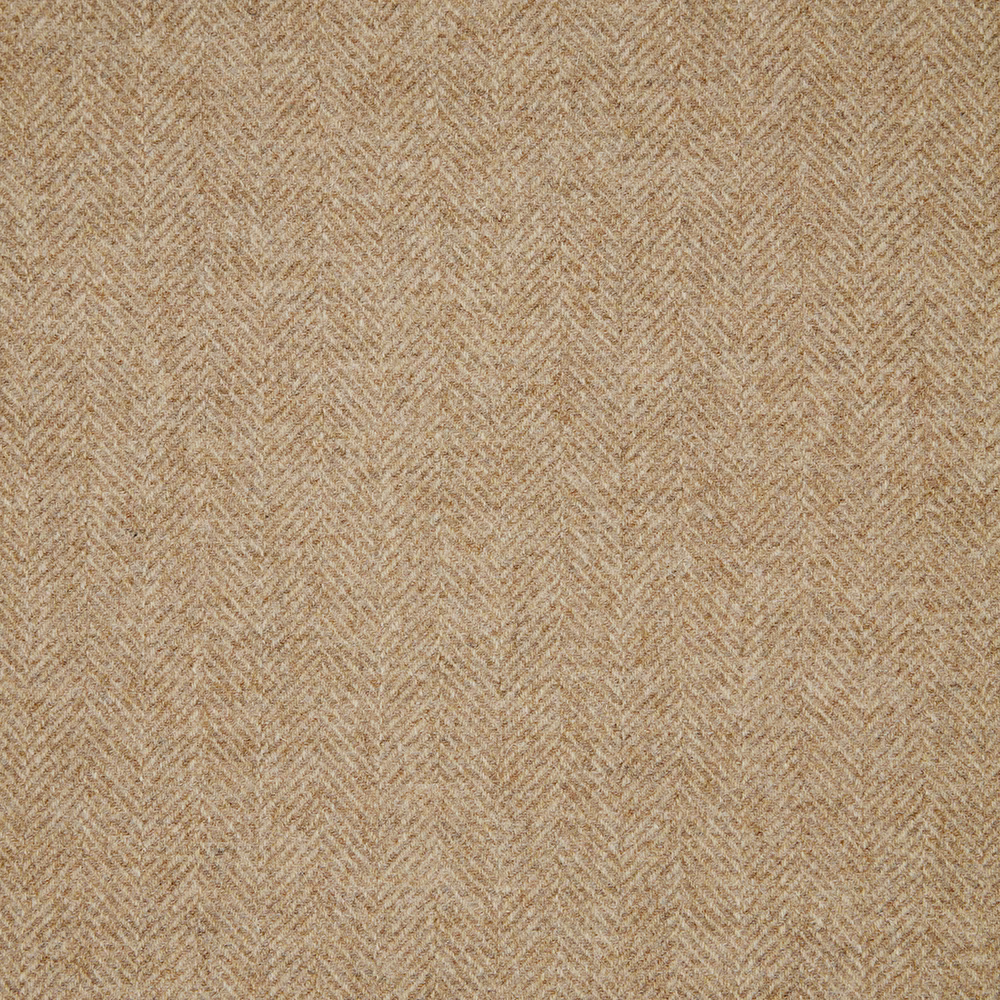 Warm dark-natural beige herringbone weave with fine oat and brown flecks