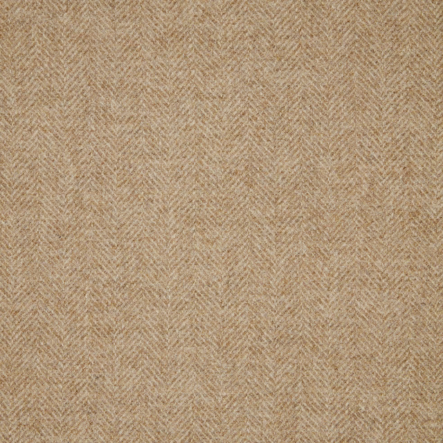 Warm dark-natural beige herringbone weave with fine oat and brown flecks