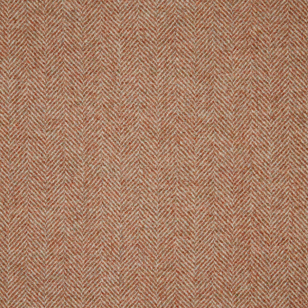 Warm taupe textile with muted terracotta herringbone chevrons and a finely textured weave